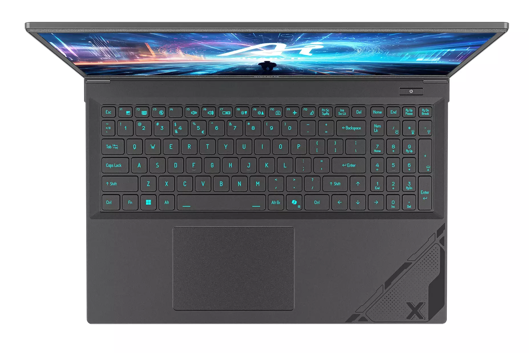 Pregled laptopa za igre Gigabyte G6X (2024) Gigabyte G6X tastatura