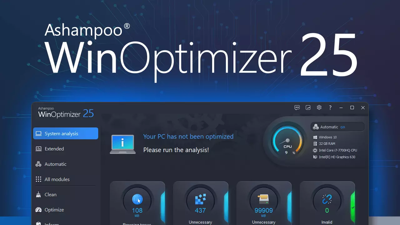 Najbolji besplatni programi za optimizaciju Windowsa u 2024. Ashampoo WinOptimizer